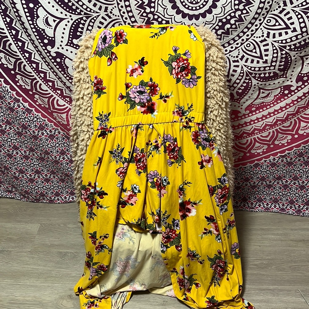 Floral print high low wrap